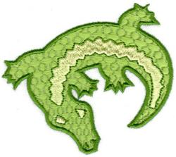 detailed alligator machine embroidery pattern - Abstract Alligator for reusable tote bags