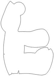 Abstract bear outline in simple style with smooth curves, ideal for minimalist embroidery projects.