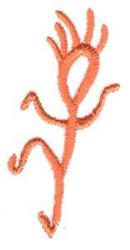 Abstract figure in bright orange with curvy lines and a whimsical style, perfect for playful embroidery.