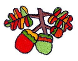 tree detailed machine digital embroidery - Acorns perfect for patchwork quilt blocks