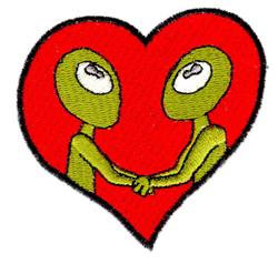 detailed valentine heart machine embroidery pattern - Alien Love perfect for Blankets