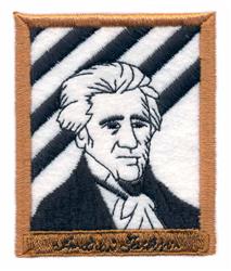 detailed jackson machine embroidery pattern - Andrew Jackson for reusable tote bags