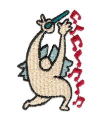 beginner-friendly angel machine embroidery pattern - Angel Conductor for reusable tote bags
