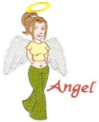 beginner-friendly angel machine embroidery pattern - Angel for Holiday Ornaments