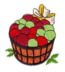detailed autumn basket machine embroidery pattern - Apple Basket for kitchen aprons