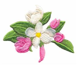 Apple Blossoms - 4x4 rose detailed machine embroidery design for reusable tote bags