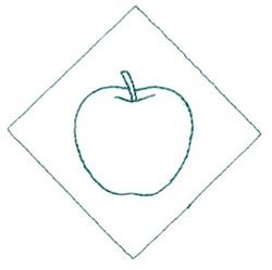 Apple Diamond - 4x4 diamond quick stitch embroidery design for Kids Room Decor