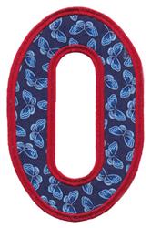 Applique Number Zero - 5x7 butterfly applique embroidery design for Birthday Banners