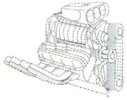 beginner-friendly engine machine embroidery pattern - Automotive Engine for Car Show Merchandise