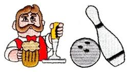 Bartender and Bowling - 4x4 bowling beginner-friendly embroidery design for Bar Mugs