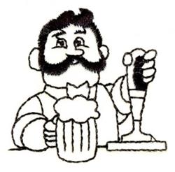 quick stitch outline machine embroidery pattern - Bartender Outline for reusable tote bags