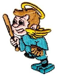 beginner-friendly angel machine embroidery pattern - Baseball Angel for Birthday Banners