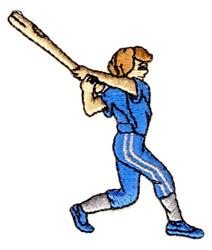 Cartoon baseball player in blue uniform mid-swing with bat, vibrant colors capture dynamic sports energy.