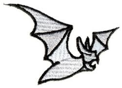 Bold bat outline with large white wings and black detailing, perfect for Halloween decor.