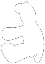 Simple silhouette of a bear shape featuring clean lines, suitable for minimalist embroidery designs.