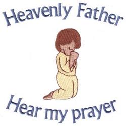 detailed prayer machine embroidery pattern - Bedtime Prayer for reusable tote bags