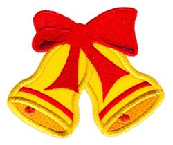 detailed christmas bell applique machine embroidery pattern - Bells Applique for reusable tote bags