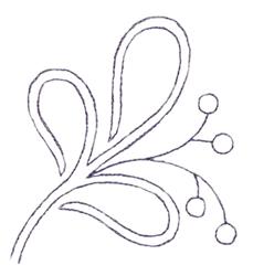 Berry Sprig - 4x4 sprig quick stitch machine embroidery design for kitchen aprons