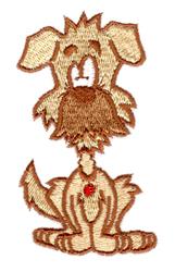 Bewildered Dog - 4x4 puppy dog detailed embroidery design for kitchen tea towels