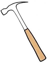 beginner-friendly hammer machine embroidery pattern - Big Hammer for kitchen tea towels