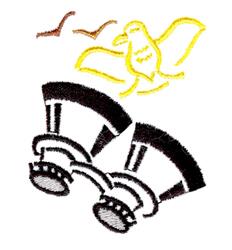 beginner-friendly bird machine embroidery pattern - Birdwatching for Picnic Blankets