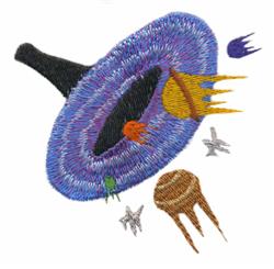 Black Hole - 4x4 hole detailed machine embroidery design for decorative pillow covers