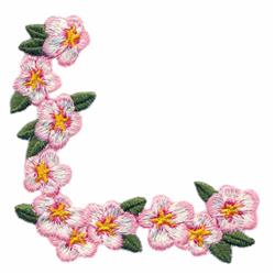 detailed corner machine embroidery pattern - Blossom Corner for decorative pillow covers