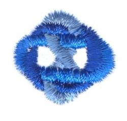 Textured abstract design featuring a knot-like shape in blue shades. Fluffy and colorful style perfect for creative projects.