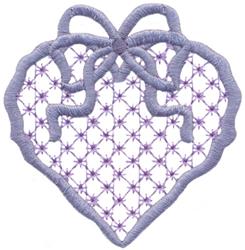 Bow Heart - 4x4 heart beginner-friendly embroidery design for decorative pillow covers