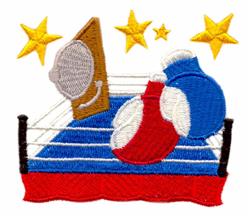 collage detailed machine embroidery - Boxing Collage perfect for reusable tote bags