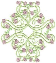 detailed rose machine embroidery pattern - Briar Roses for patchwork quilt blocks
