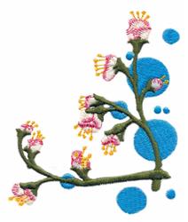 Bubbles and Blossoms - 4x4 leaf detailed embroidery design for reusable tote bags