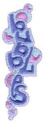 Playful text reading 'bubbles' in vibrant purple and blue, accented with whimsical pink bubble-like details.