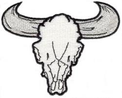 Realistic buffalo skull with large curved horns and detailed bone structure, perfect for rustic decor.