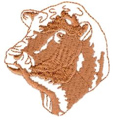beginner-friendly head machine embroidery pattern - Bull Head for festive table runners