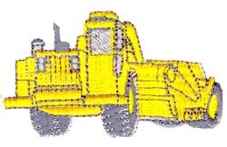 Cartoonish yellow bulldozer with gray details, simple shapes, and large blade, perfect for playful items.