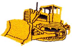 beginner-friendly bulldozer machine embroidery pattern - Bulldozer for kitchen tea towels