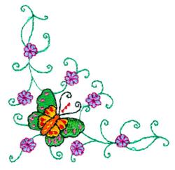 butterfly beginner-friendly machine embroidery - Butterfly Corner for reusable tote bags