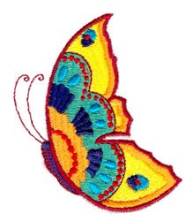 Vibrant butterfly with intricate patterns in yellow and blue, perfect for springtime decor.