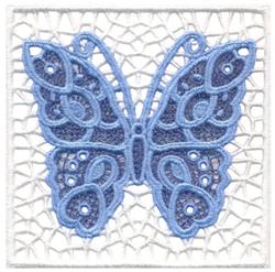 butterfly FSL lace machine embroidery - Butterfly Square for decorative pillow covers
