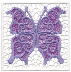 butterfly FSL lace machine embroidery - Butterfly Square for decorative pillow covers