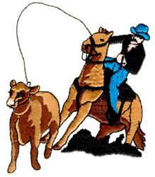 roping detailed machine embroidery - Calf Roping perfect for patchwork quilt blocks