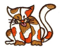 kitten detailed machine embroidery - Calico Cat perfect for patchwork quilt blocks