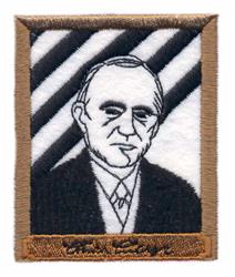 coolidge detailed machine digital embroidery - Calvin Coolidge perfect for Backpacks