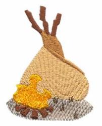 scene beginner-friendly machine embroidery - Campfire Scene for decorative pillow covers