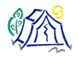 quick stitch out machine embroidery pattern - Camping Out for decorative pillow covers