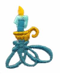 Vibrant teal candle with playful blue octopus tentacles and a yellow flame, perfect for whimsical home decor.