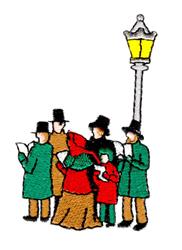 Carolers - 4x4 caroler beginner-friendly machine embroidery design for kitchen aprons