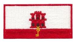 Traditional flag design featuring a vibrant castle and detailed gold key in red and white colors.