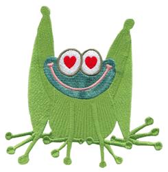 Cheerful frog with vibrant green color, large expressive eyes, and a wide smiling mouth, perfect for playful designs.